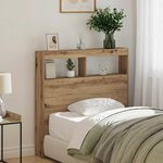 vidaXL Armoire tête de lit avec LED chêne artisanal 100x17x102 cm