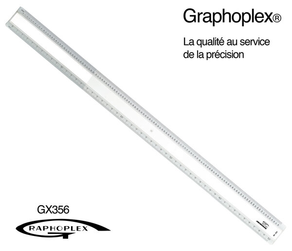 Règle picas 2 biseaux blancs + bosselage 50 cm