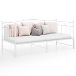 vidaXL Cadre de canapé-lit extensible Blanc Métal 90x200 cm