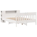 vidaXL Lit bibliothèque sans matelas blanc 140x190 cm bois pin massif