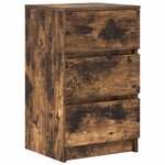 vidaXL Table de chevet avec 3 tiroirs chêne fumé 39x35x65 cm