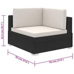 vidaXL Salon de jardin 6 Pièces avec coussins résine tressée noir