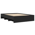 vidaXL Cadre de lit noir 140x190 cm bois d'ingénierie