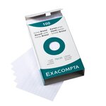 Étui de 100 fiches bristol blanc ligné non perforé 75x125mm Blanc EXACOMPTA