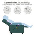 vidaXL Fauteuil inclinable de massage Vert foncé Tissu