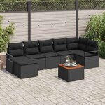 vidaXL Ensemble de canapé de jardin avec stockage 8 Pièces Noir polyrotin