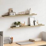 vidaXL Étagères murales 2 pièces Chêne Sonoma 80x9x3 cm