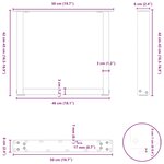 vidaXL Pieds de table basse en U  2 pièces  anthracite  50 x (42-43) cm  acier