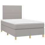 vidaXL Sommier à lattes de lit et matelas et LED Gris clair 120x200 cm