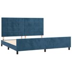 vidaXL Cadre de lit sans matelas bleu foncé 200x200 cm velours