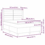 vidaXL Lit à ressort LED avec matelas Bleu 140 x 200 cm tissu