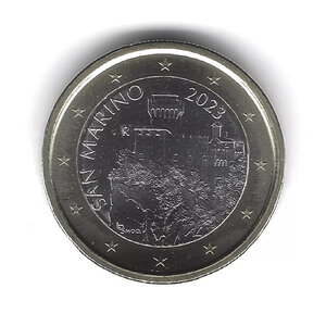 1 euro Saint Marin 2023 face nationale - La tour Cesta.