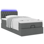 vidaXL Cadre de lit ottoman avec matelas gris foncé 90x190 cm tissu