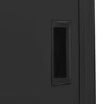 Armoire de bureau porte coulissante 90 x 40 x 180 cm avec 3 étagères réglables style moderne en acier anthracite 02_0046825