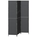 Paravent vidaXL 3 panneaux pliable noir 146x180 cm en poly rattan