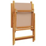 vidaXL Chaises inclinables de jardin lot de 6 taupe tissu bois massif