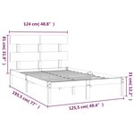 vidaXL Cadre de lit bois massif 120x190 cm petit double