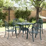 vidaXL Ensemble à manger de jardin 5 Pièces vert aluminium coulé
