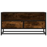 vidaXL Meuble TV chêne fumé 80x34 5x40 cm bois d'ingénierie et métal