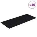 vidaXL Tapis d'escalier autocollants 30 pièces 60 x 25 cm Noir Rectangulaire