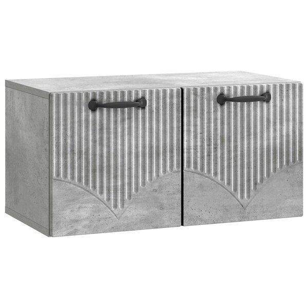 vidaXL Meuble TV mural Gris béton 59 5 x 31 x 30 cm Bois d'ingénierie