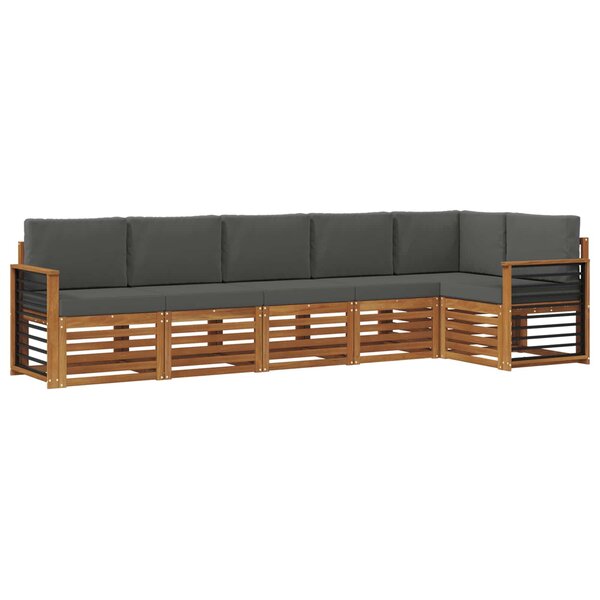 vidaXL Ensemble de canapés d'extérieur 6 pc Naturel et Anthracite