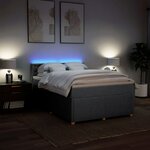 vidaXL Sommier à lattes de lit avec matelas Gris clair 140x200cm Tissu