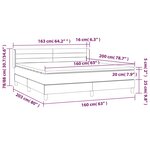 vidaXL Sommier à lattes de lit avec matelas Noir 160x200 cm Tissu