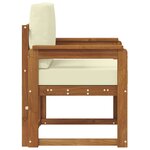 vidaXL Canapé d’extérieur Bois d'acacia massif et polyester Naturel
