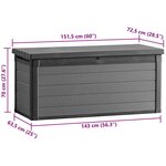 Keter Boîte de rangement pour l'extérieur Cortina 570 L gris