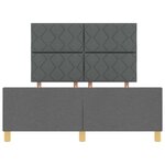 Cadre de lit gris foncé vidaXL 160x200 cm en tissu