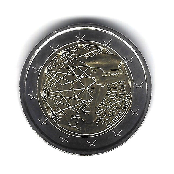 2 euros commémorative Chypre Erasmus 2022.