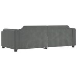 vidaXL Lit de jour avec gigogne et tiroirs gris foncé 90x200 cm tissu