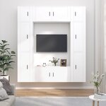 vidaXL Ensemble de meubles TV 8 Pièces Blanc Bois d'ingénierie