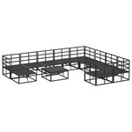 vidaXL Ensemble de canapé de jardin avec coussin 11 Pièces Noir Aluminium