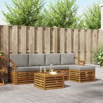 vidaXL Ensemble de canapés d'extérieur 6 pc Gris Naturel et Clair