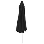 vidaXL Parasol de jardin avec mât en métal 390 cm noir