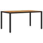 vidaXL Ensemble à manger de jardin et coussins 5 Pièces noir rotin acacia