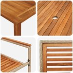 Ensemble de salle à manger jardin vidaXL 9 pièces Beige poly rotin acacia
