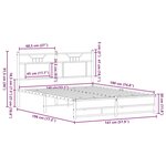 vidaXL Cadre de lit sans matelas chêne fumé 140x190 cm bois ingénierie