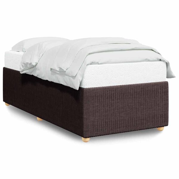 vidaXL Cadre de lit sans matelas marron foncé 90x200 cm tissu
