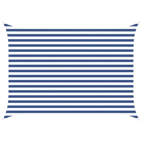 vidaXL Voile d'ombre Bleu et Blanc 2 5 x 3 5 m 100   polyester Oxford