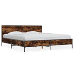 vidaXL Cadre de lit sans matelas chêne fumé 200x200 cm