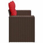 vidaXL Canapé de jardin avec coussins 2 places en résine tressée marron