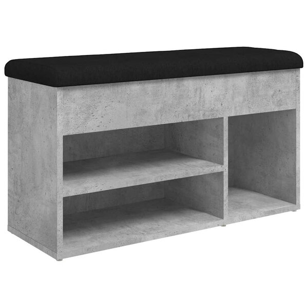 vidaXL Banc à chaussures gris béton 82x32x45 5 cm bois d'ingénierie