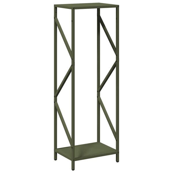 vidaXL Portant de bois chauffage vert olive 34x25x100 cm