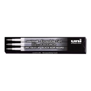 Set de 3 recharges ERASABLE Gel effaçable URR100/07 N Noir UNI-BALL