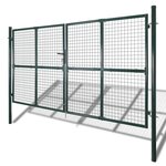 vidaXL Portail de clôture à porte double Acier enduit de poudre