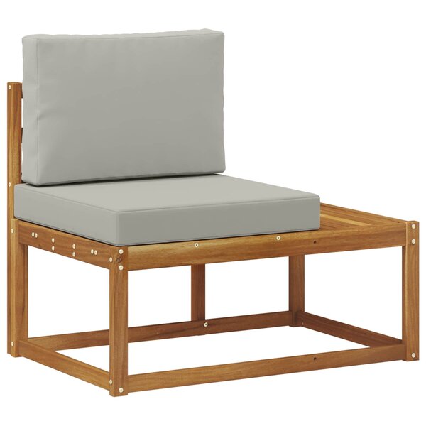 vidaXL Canapé d'extérieur en bout avec coussin Naturel 91 x 63 x 73 cm