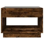 vidaXL Table basse avec LED infini chêne fumé 70x50x50 cm